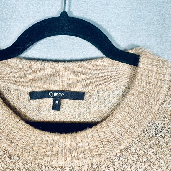 Quince Sweater Womens M Beige Tan Wool Alpaca Tunic Slouchy - Picture 4 of 11